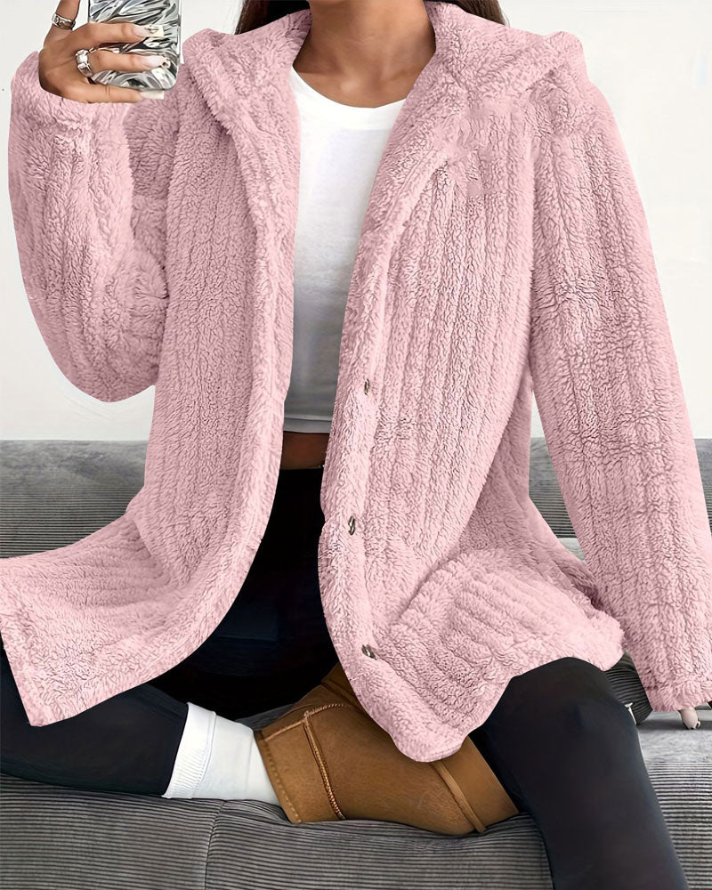 Manteau Uni Manches Longues
