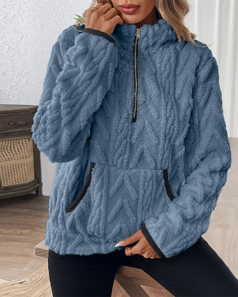 Sweat À Revers Fermeture Éclair Devant Doudou