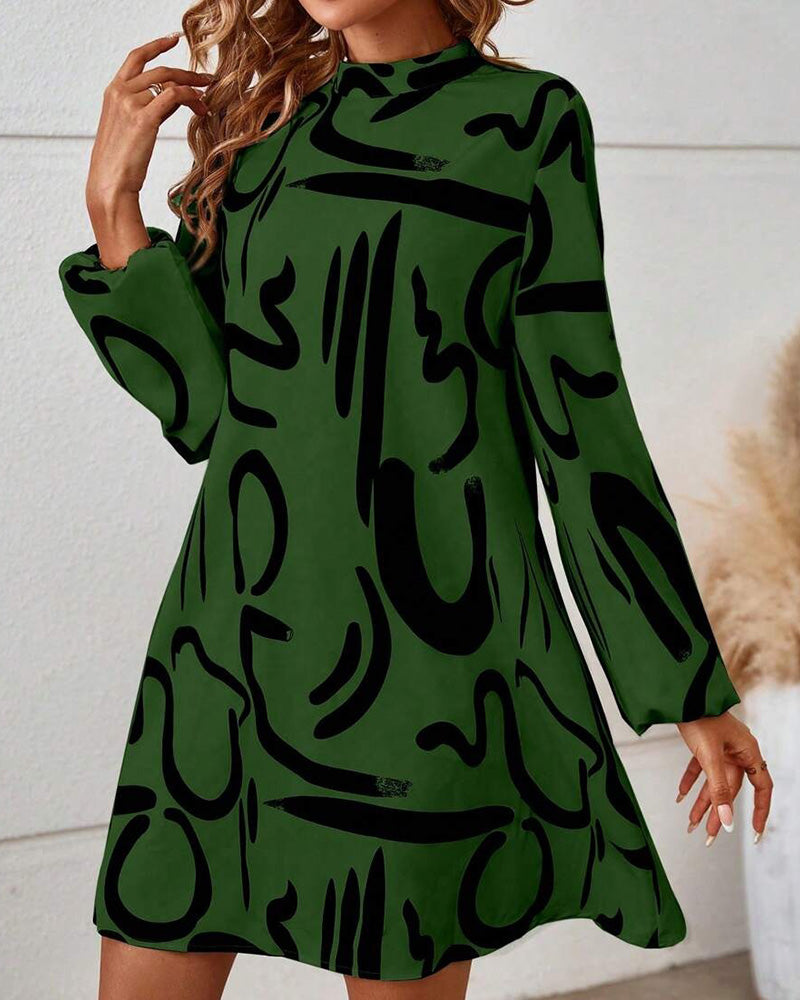 Robe Tendance Imprimé Géométrique Contrasté