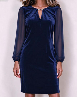 Robe Velours Manches Longues
