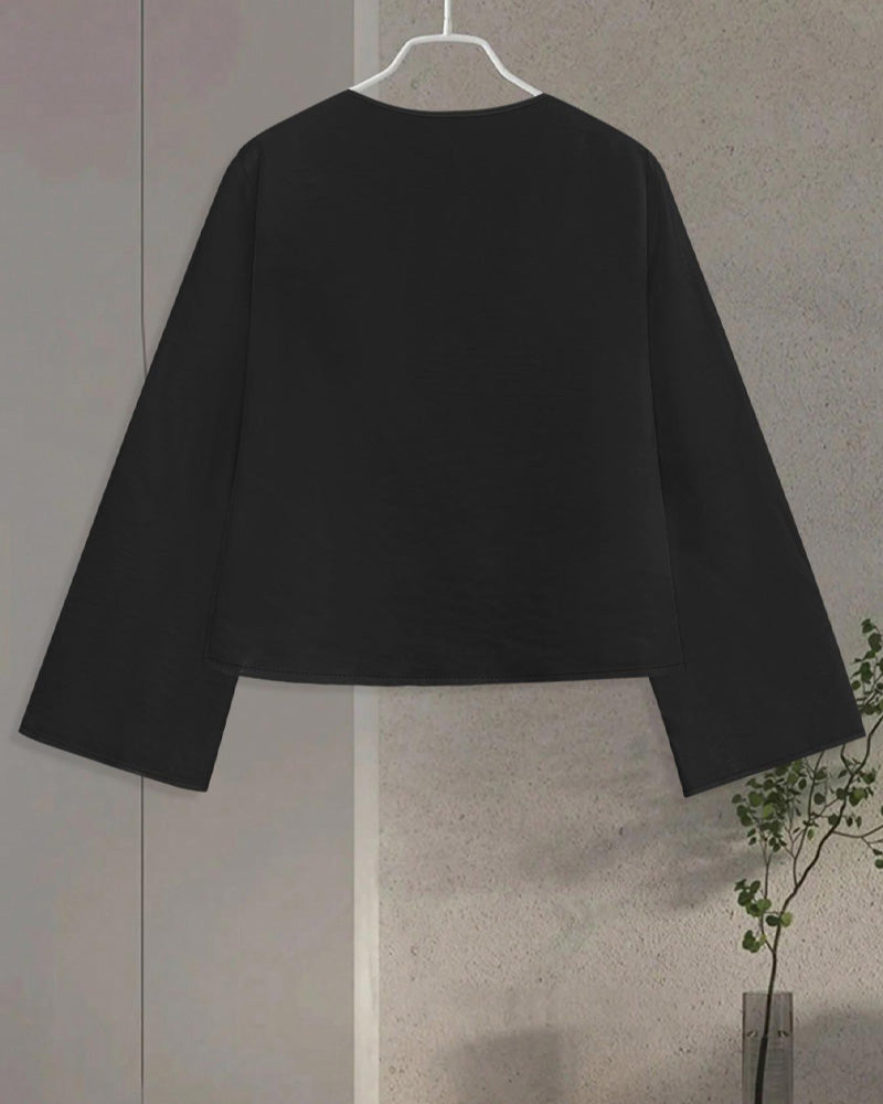 Blouse Tie Encolure V Protection Solaire