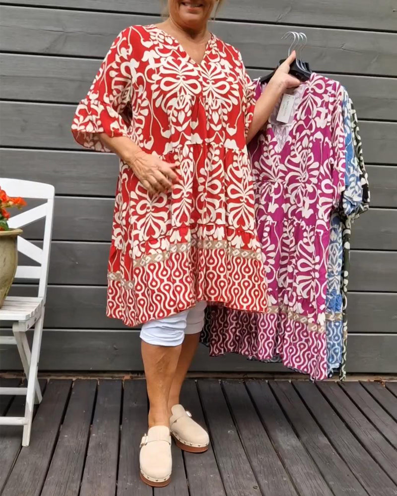 Blouse ample imprimée col V