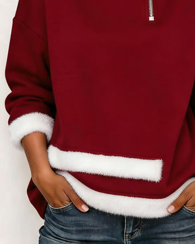 Sweatshirt Polaire Demi Fermeture Éclair