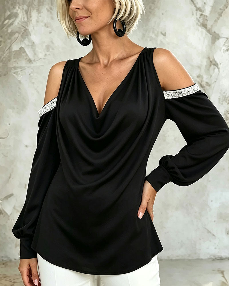Blouse Décontractée Tendance Off-Épaule