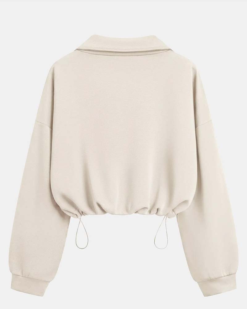 Sweatshirts Fermeture Éclair Taille Manche Longue