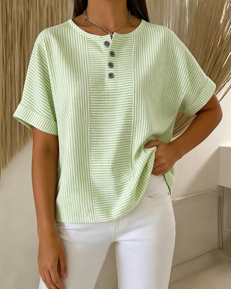 Blouse Col Rond Manche Courte