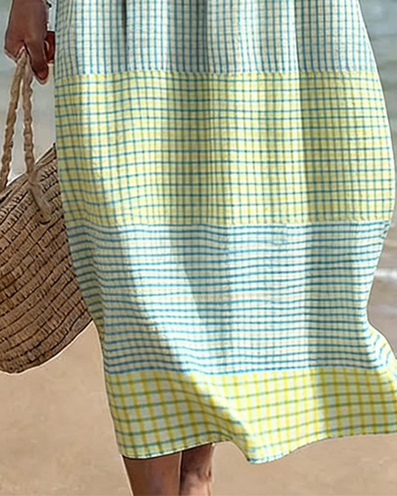 Robe Rayée Bloc De Couleur Ample