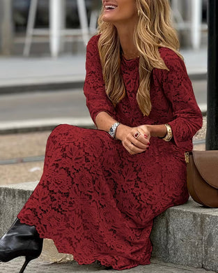 Robe Élégante Unie Longue