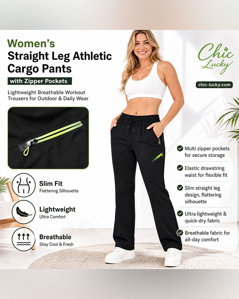 Pantalon Fermeture Éclair Pochette Jambe Droite