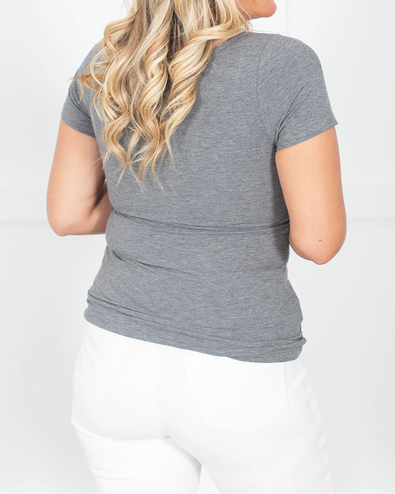 T‑Shirt Uni À Manches Courtes