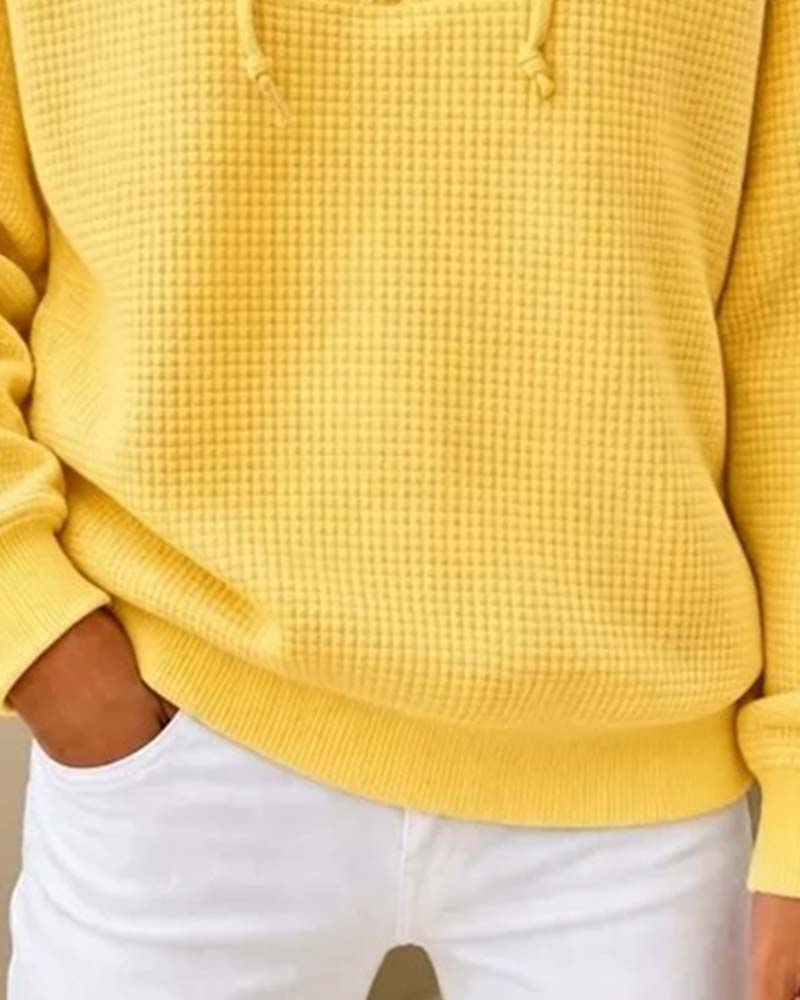Sweatshirt Gaufré Cordon Demi-Zip