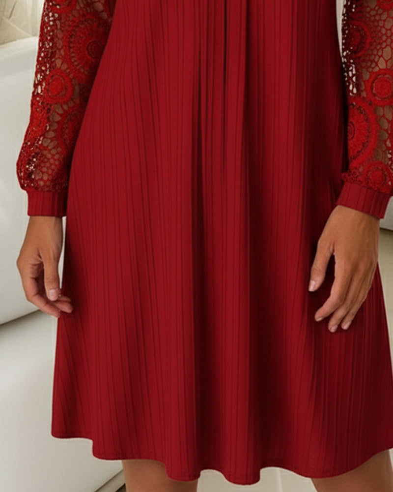 Robe Dentelle Patchwork Col V