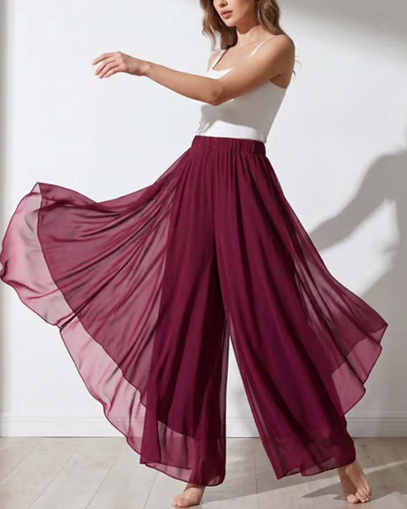Pantalon Ample Asymétrique Décontracté Jambe Large
