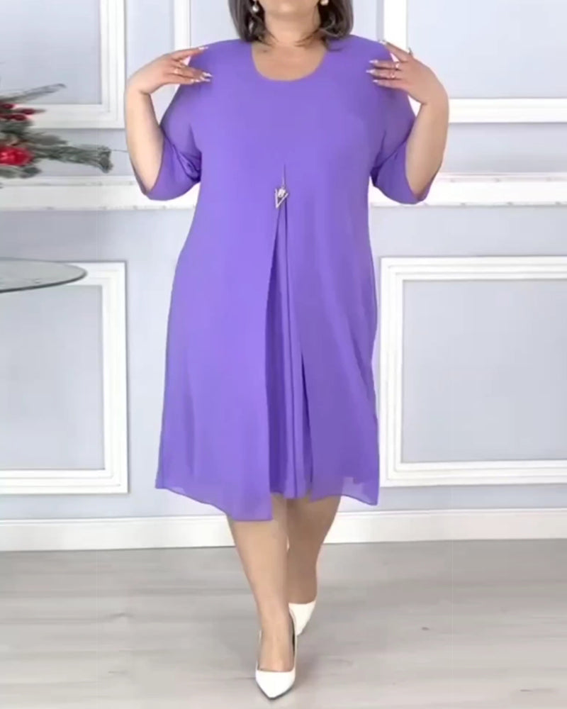 Robe ample de couleur unie pour femme