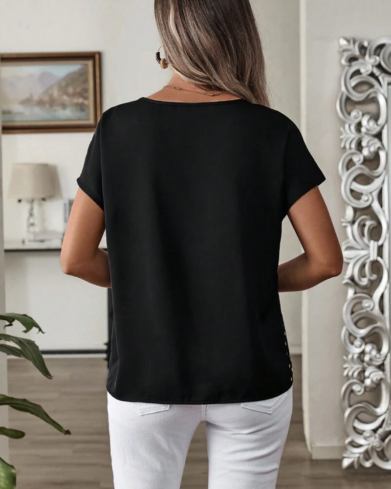 T-shirt Col Rond Imprimé Pois