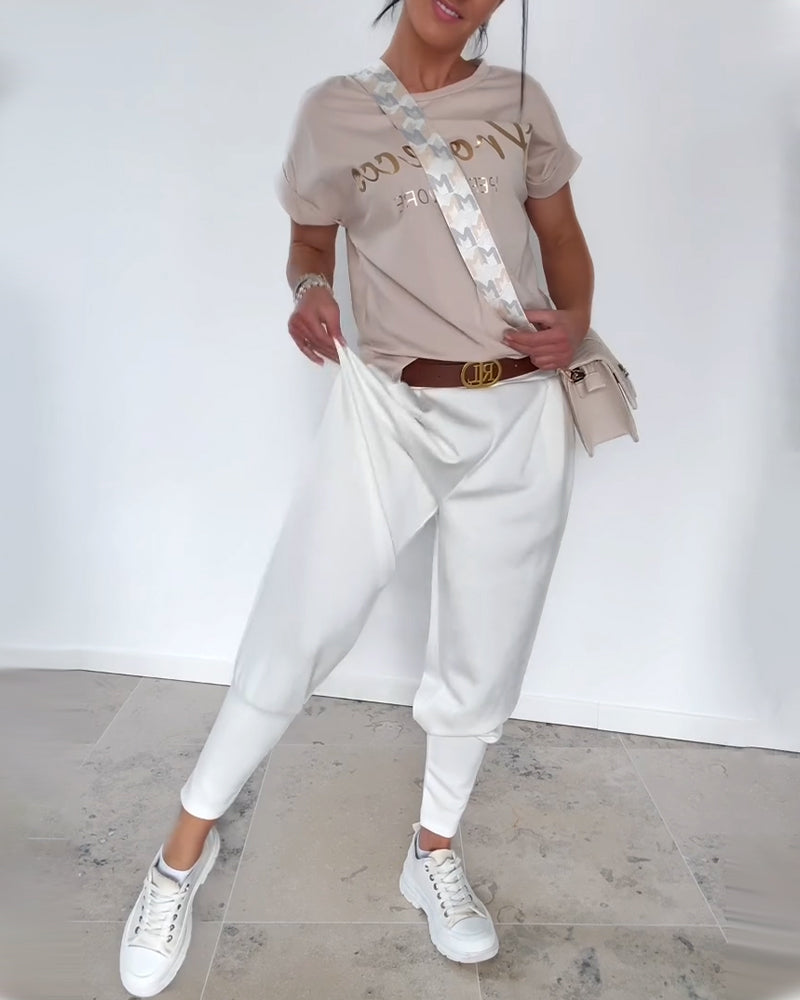 Pantalon Mode Couleur Unie Court