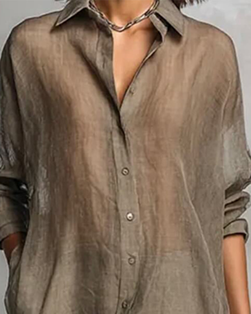 Robe Revers Bouton Fente