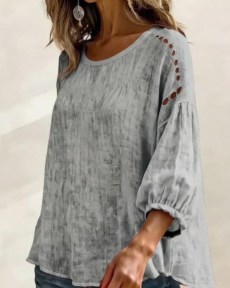 Chemisier Évidé Coton Et Lin