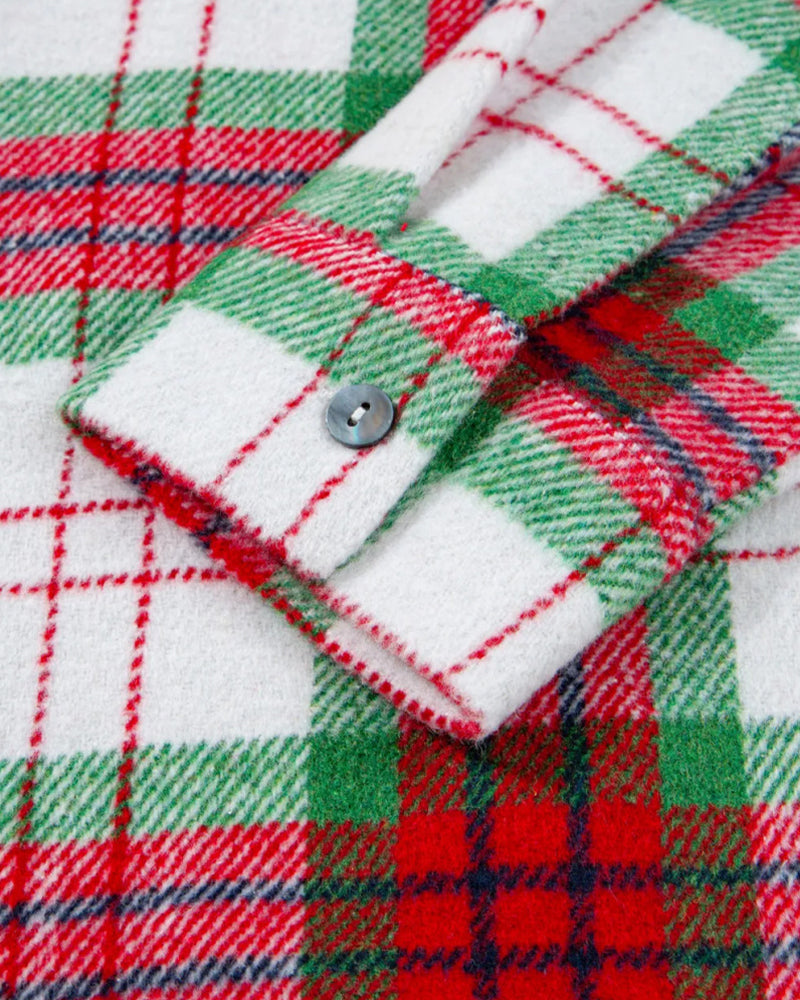 Manteau À Carreaux Laine Chemise Décontractée
