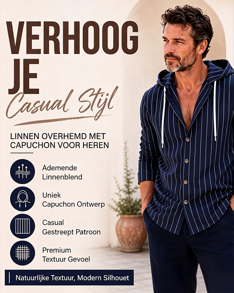 Chemise Homme Rayée À Capuche