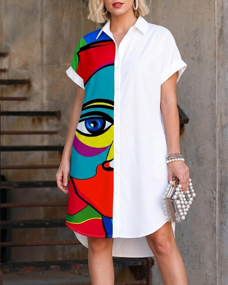 Robe Imprimée Manches Courtes