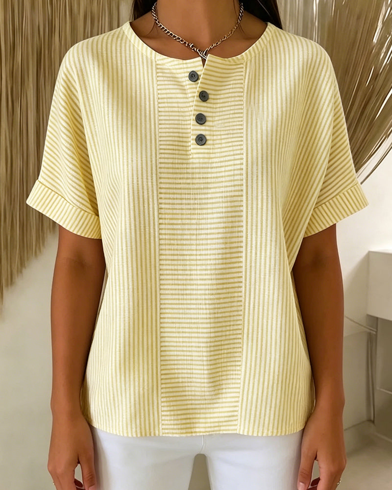 Blouse Col Rond Manche Courte