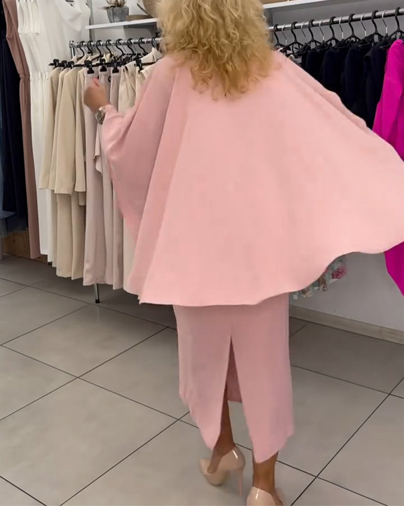 Robe Fashionable Col Rond Élégant