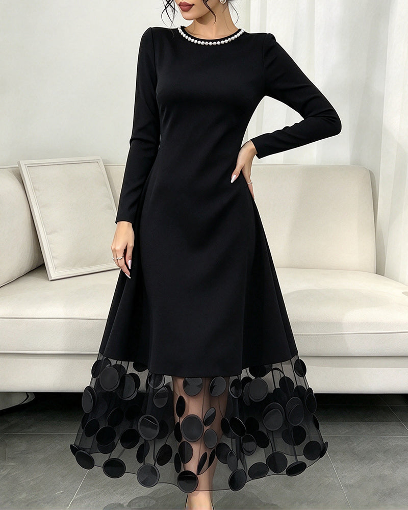 Robe Maille À Pois Patchwork