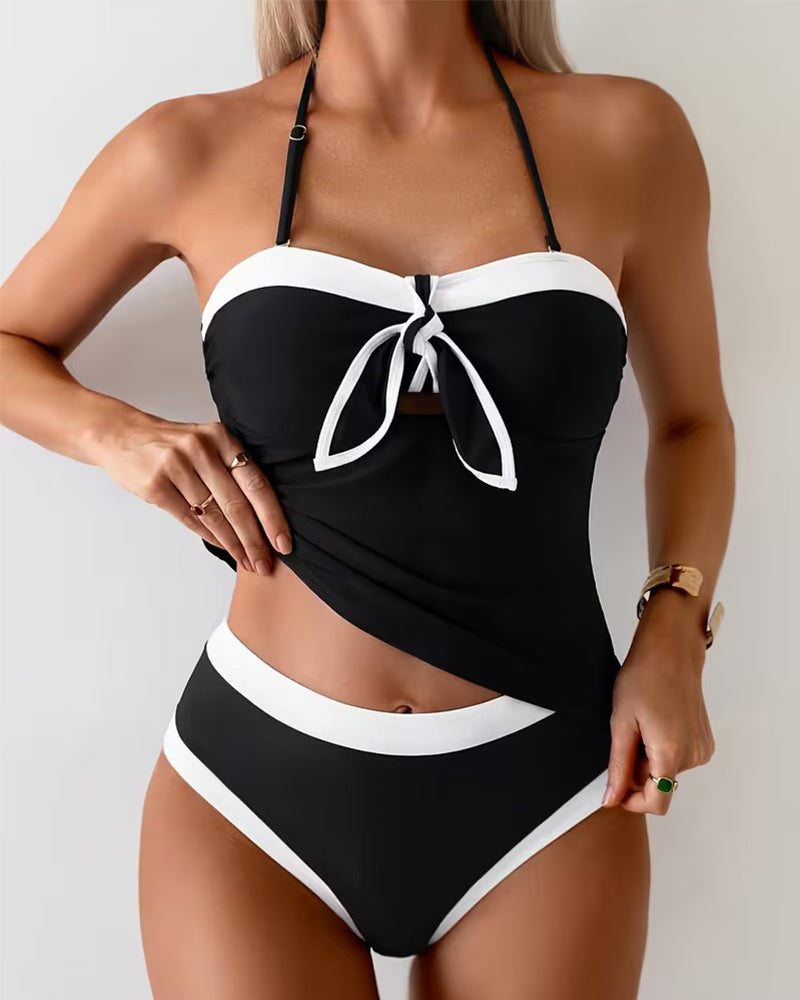 Tankini Halter Bandeau Contraste