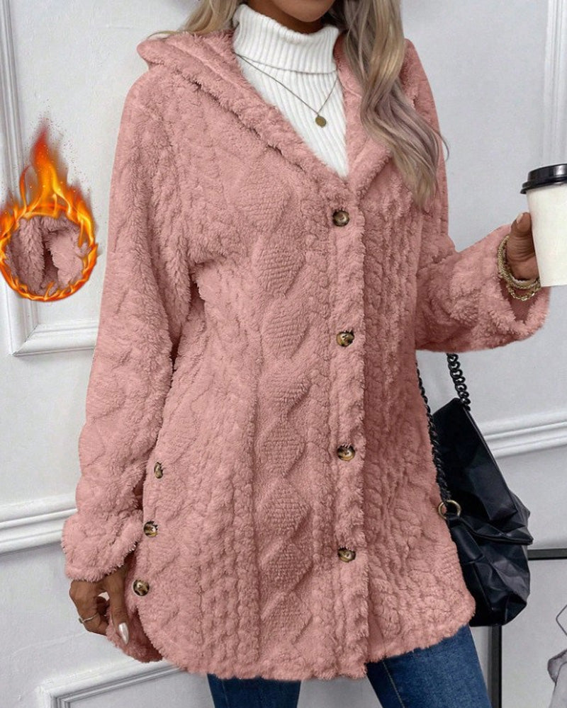 Manteau Uni Manches Longues
