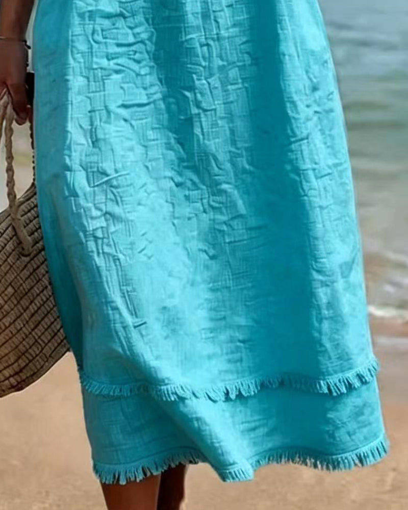 Robe Ourlet Brut Col V