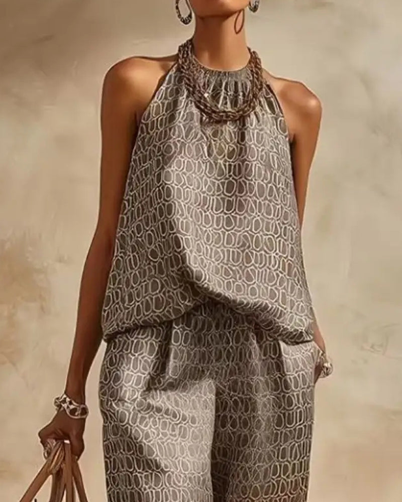 Ensemble Géométrique Halter Jogger