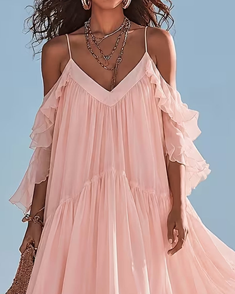 Robe Camisole Volant Décontractée