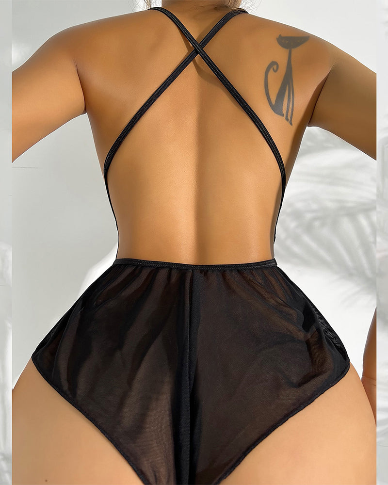 Lingerie Sexy Une Pièce À Fines Bretelles