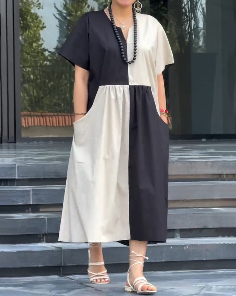 Robe Contraste Lâche Ligne A