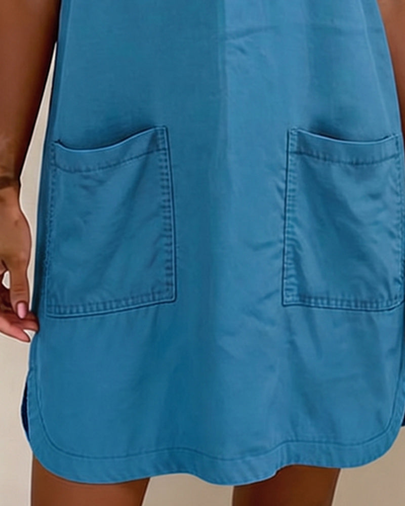 Robe Attacher Col En V Poche Fourreau