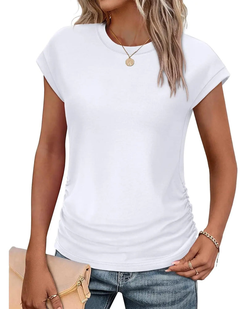 T-Shirt Côté Fronçage Manches Courtes