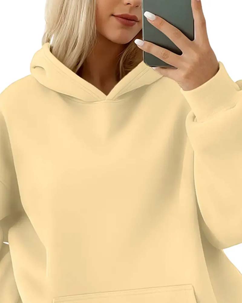 Hoodie Unie Manche Longue Décontracté