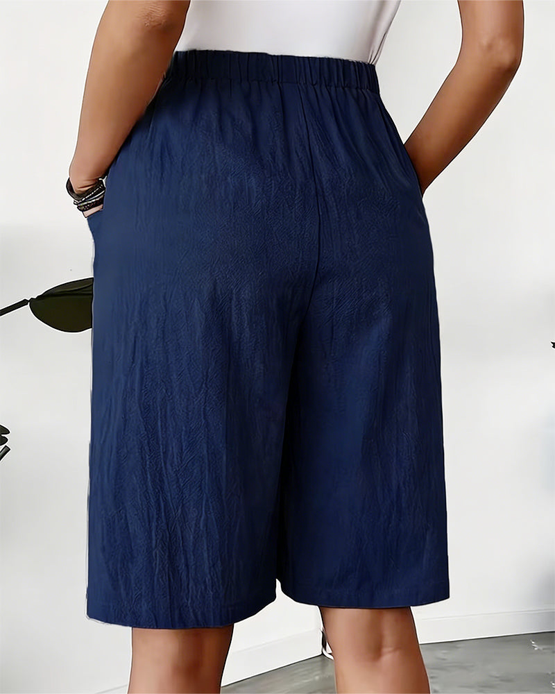 Shorts 100% Coton Décontracté Poche Design