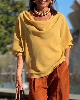 Blouse Col Drapé Lâche
