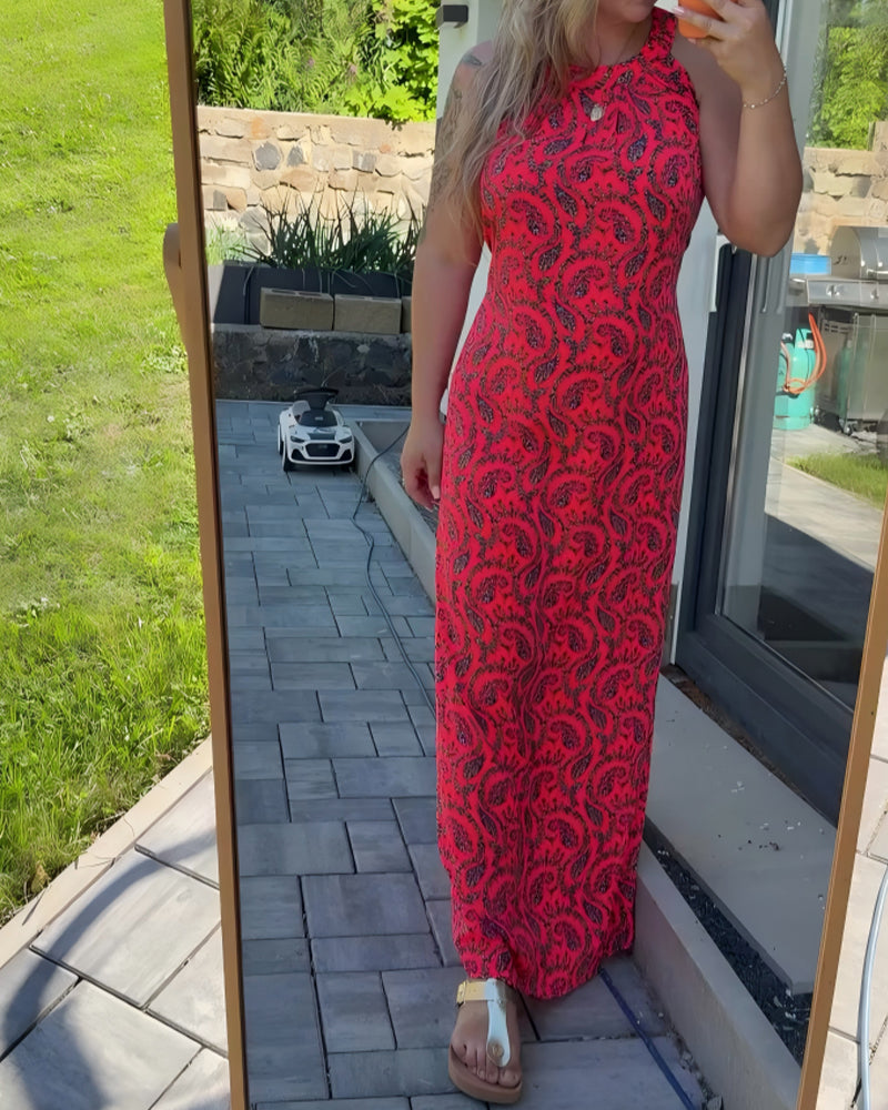 Robe Halter Sans Manches Ajustée