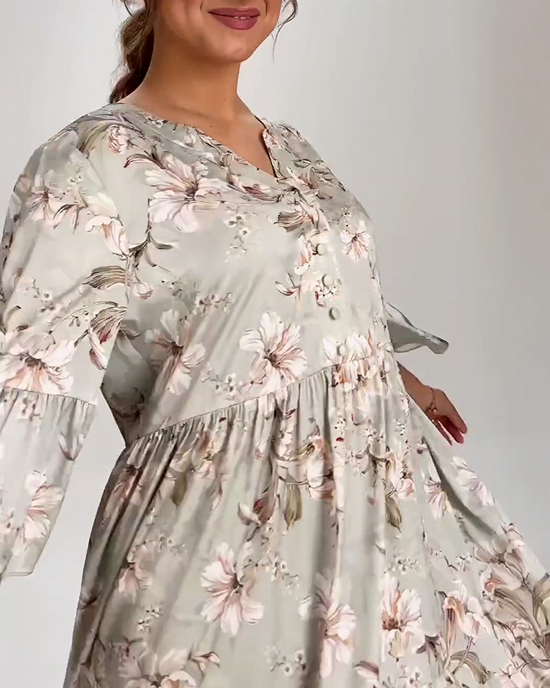 Robe à imprimé floral et manches cloche