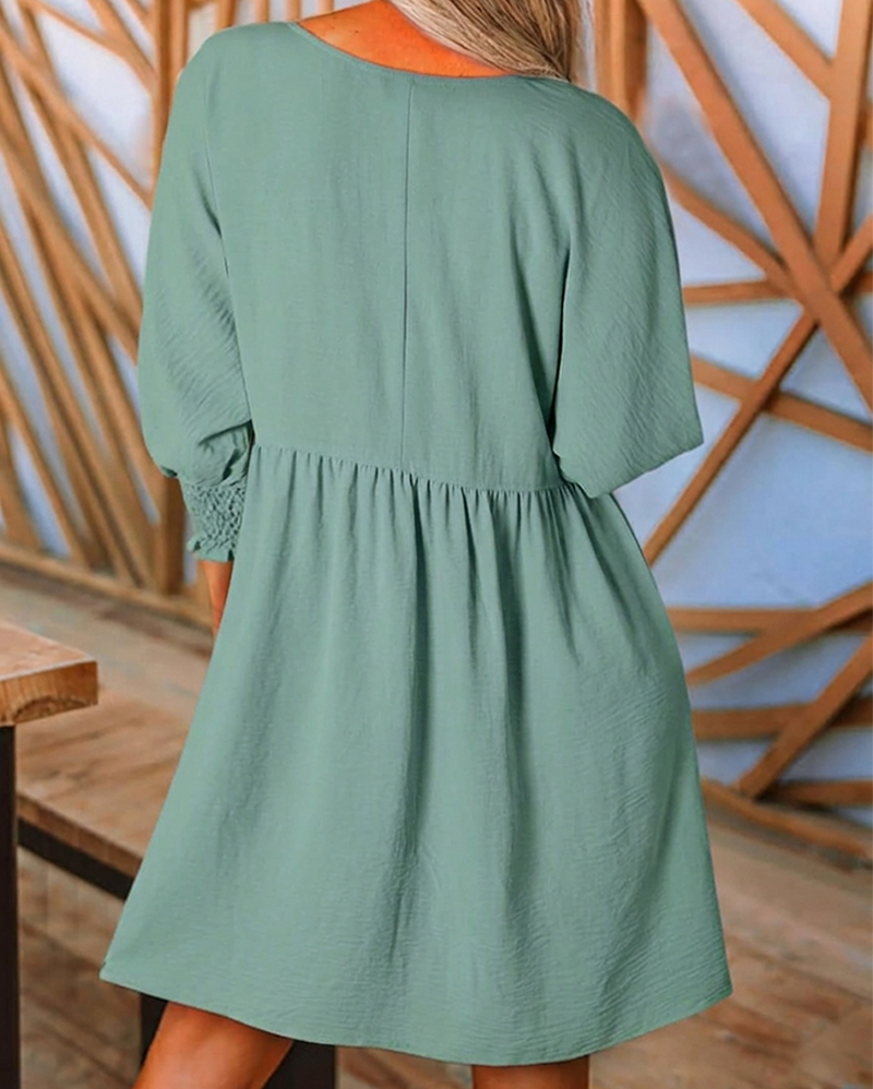 Robe Femme Unie Cintrée À La Taille