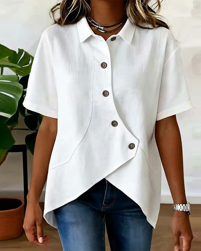 Chemise Patte Asymétrique Boutonnage
