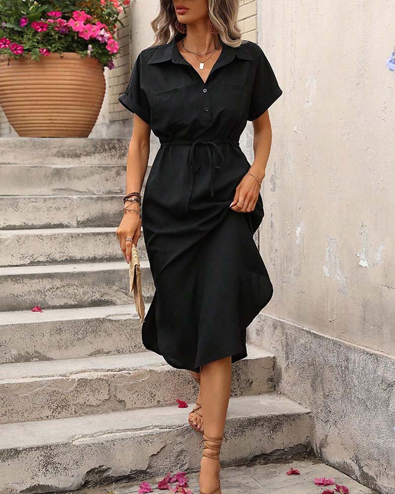 Robe Revers Cintré Chemise