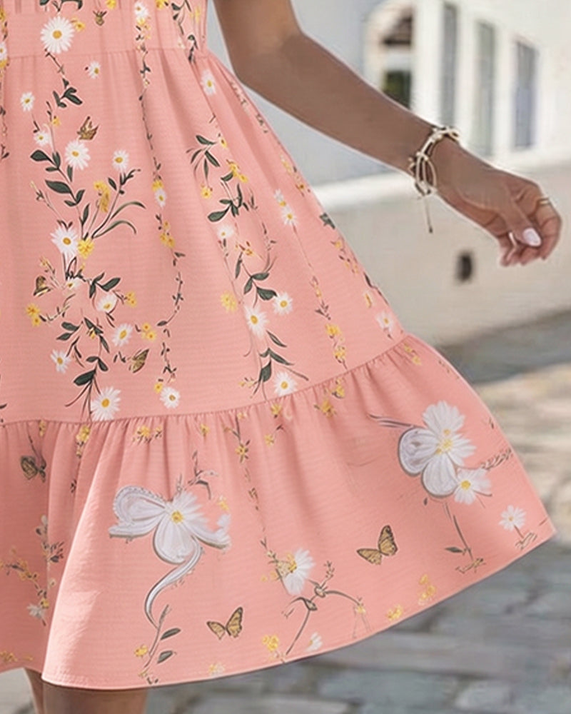 Robe Daisy Dentelle Manche Courte Vacances