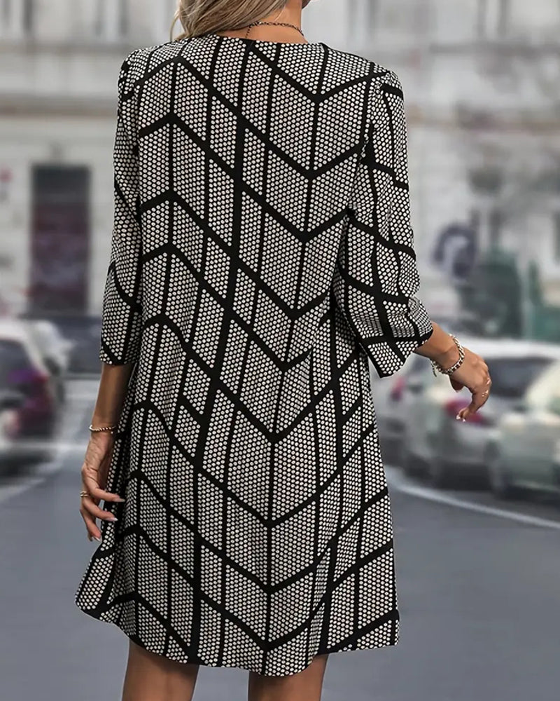 Robe Tendance Col En V À Pois