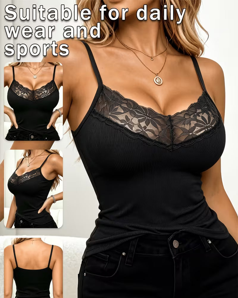Tank Top Dentelle Dos Bretelle Spaghetti