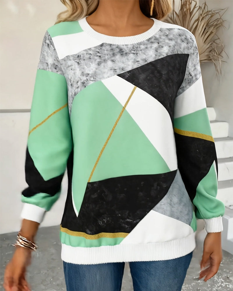 Sweat Tendance Col Rond Imprimé