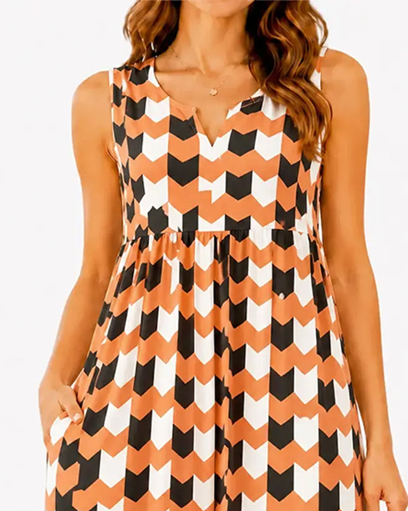Robe Taille Haute Décontractée Sans Manches